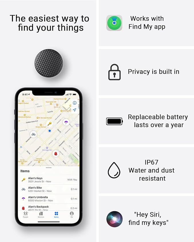 2026 New Smart Tracker Tags: Bluetooth Tracker Tag, Key Finder Tags Works with Apple Find My App, Replaceable Battery, Wallet Finder Tags and Item Locator Tags for Keys, Bags, Luggage, Pets, Wallet