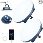 12000mAh 5000LM Camping Lights 2Pack, 42W Camping Lantern Rechargeable up to 200H, Lanterns for Power Outages, Hanging Tent Lights, Magnet Work Light, Waterproof Emergency Light for Outdoor, Hurricane