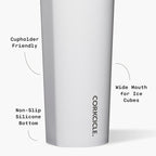 Corkcicle Sport Canteen - Keeps Drinks Cold 25 Hours - Stainless Steel Water Bottle - Triple-Insulated - Spill-Proof - Summer Drinkware Gift - Keeps Drinks Ice Cold - 20 oz - Gloss White