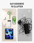 charmast Portable Charger with Built in Cables, 10000mAh Slim Power Bank, 15W USB C in&Out Port High Speed Charging External Charger, Battery Pack Compatible with iPhone 16 15 13 Samsung Google iPad