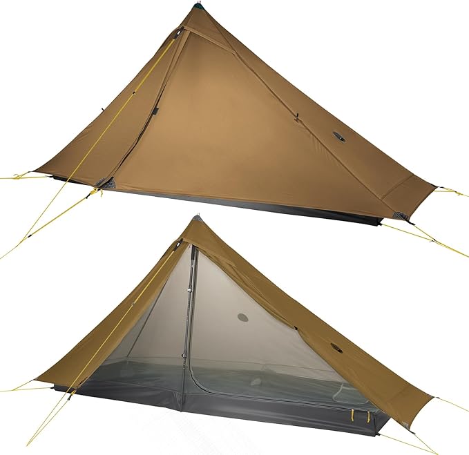 LANSHAN Ultralight Tent 3-Season Backpacking Tent for 1-Person or 2-Person Camping, Trekking, Kayaking, Climbing, Hiking
