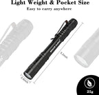 5-Pack Tactical EDC Pen Flashlights, 200LM Mini Pocket-Sized, 3-Mode LED Pen Lights with Belt Clip, Essential Small Flashlights for Outdoor Camping, Emergency Preparedness & DIY Repair