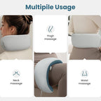 Medicane Neck Travel Pillow with Massage, Shiatsu Massager Cervical Pillows with Heat & Vibration, Ergonomic Memory Foam Comfortable Eye Mask, Perfect for Airplane, Car, Office, Home Use, Pain Relief
