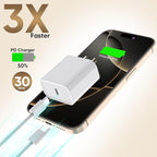 iPhone 16/15 Charger Fast Charging,3Pack 20W PD Type C Port Fast Charging Wall Plug 6FT Long USB C to C Woven Cable USB-C Charger for iPhone 16 Pro Max /15 Plus,iPad Pro 12.9/11,Air 5/4, Mini,AirPods