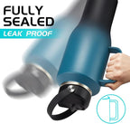 40 oz Insulated Cup with Handle - Stainless Steel Water Bottles with Straw & Auto Chug Lids, Carrier Pouch, Water Metal Coffee Tumblers Metal Flask, Fits in Cup Holder Leak Proof, Keep Cold 48h