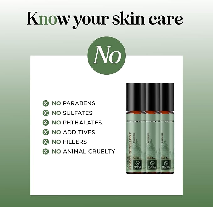 Natural Roll on Bug Repellent Stick - DEET Free Insect Repellent Stick for Kids & Adults for Ticks & Mosquitoes - Made with Citronella Rosemary & Lemongrass - Light Scent Vegan Cruelty Free (3 Pack)