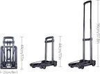 Folding Dolly Hand Truck, 110 lbs Capacity, 2 Wheel Luggage Cart, Compact and Portable for Travel, Shopping, Airport