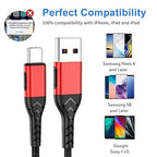 Durcord USB C Cable, Upgarded 2Pack 3ft Fast Charging 3 Feet USB Type C Charging Cord Cable, 3 Foot Type C Charger Nylon Braided USB Cable Compatible with iPhone 15/Pro/Plust/Max/Samsung etc-Red