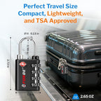 Forge Dual-Opening: Key or Combination Lock, TSA Approved Lock for Luggage, Pelican case, Travel, Gym, School,Luggage Combination Lock,Travel Bag Lock (Black 2 Pack)