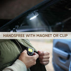 Energizer Jeep Multi-Purpose Hands-Free Rechargeable LED Light, 450 Lumens, Trail-Ready Clip-on Light, Headlamp, and Magnetic All in One