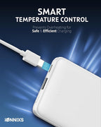 Portable Charger with Built in Cable - 10000mAh Ultra-Slim Portable Charger Power Bank with USB-C Cable, Lightning Cable - Fast Charge 20W - LED Battery Indicator, Power Bank (Gray, 10.000mAh)