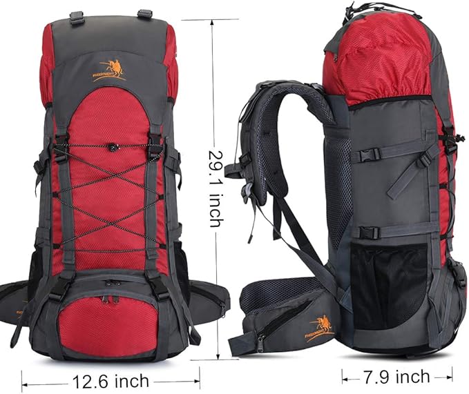 Bseash 60L Internal Frame Waterproof Hiking Camping Backpack with Rain Cover, Large Outdoor Sport Travel Daypack Rucksack