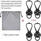 2 Pairs Non Slip Gripper Spike, Ice Grippers Traction Cleats Snow Shoe Spikes Grips Crampons with 10 Steel Studs Cleats