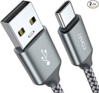 JXMOX USB C Cable,USB A to Type C 3A Fast Charging (10ft 2-Pack) Long Charger Cord for iPhone 15 16 17 Pro Max,Samsung Galaxy S25 S24 S23 S22 S21 Ultra,Note 9 10+,A11 A20 A50 A51 A60 A71,Moto Z2 Z3