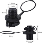 Watris Veiyi 2PCS Boston Valve, Towable Tube Plug, Inflatable Boat Air Valve, Air Mattress Plug Replacement for Rubber Dinghy Raft Kayak Pool Boat(Size As Shown)