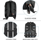 KROSER Laptop Backpack Large Computer Backpack Fits up to 17.3 Inch Laptop with USB Charging Port Water-Repellent Casual Daypack for Travel/Business/College/Women/Men-Grey