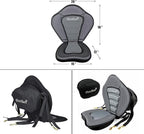 Universal Deluxe Kayak Seat Cushion with Storage Bag for Kayak,Padded Boat,SUP,Canoe,Fishing Boat,Seats with 4 Adjustable Straps