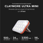 CLAYMORE Ultra Mini (Black) - Outdoor Rechargeable LED Light for Camping, Tent, Backpacking, Emergency and Industrial Use. Waterproof, Portable Lantern with USB-C, Up to 24 Hours Battery Life.