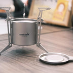 Titanium Backpacking Stove System, Cup/Portable Alcohol Stove/Foldable Spork -750ml Camping Combo (only stove)