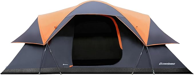 EchoSmile 10/12 Person Camping Tent Waterproof Windproof Tent with Rainfly Easy Set up for Outdoor Family Camping, Party