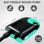 20PSI Paddle Board Pump-Portable Electric SUP Air Pump, Dual Stage Inflation & Deflation SUP Pump, 110W Paddleboard Pump with Auto-Off Function & 12V DC Car Connector for Paddle Board, Kayaks