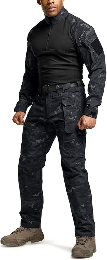 CQR Men's Tactical Pants, Water Resistant Ripstop Cargo Pants, Lightweight EDC Work Hiking Pants, Outdoor Apparel