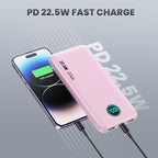 Portable Charger 10800mah,Ultra Slim 22.5W LCD Display Power Bank,Dual QC 4.0 PD USB C Fast Charging Battery Pack,3 Outputs Portable Phone Charger Compatible with iPhone Samsung Android Phone etc