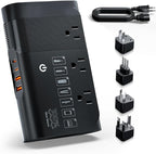 DOACE 500W Travel Voltage Converter, 220V to 110V Pure Sine Wave Step-Down Transformer for International Travel, Europe UK AU, Safe for Hair Straighteners, Cameras & Devices