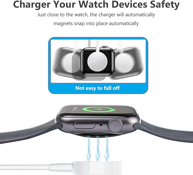 10FT for Apple Watch Charger, Long 10 FT iWatch Portable Wireless Fast Charging Cable Cord with USB C i-Watch Charger Plug Compatible with Series 10/9/8/7/SE/6/5/4/3/2/1 2Pack