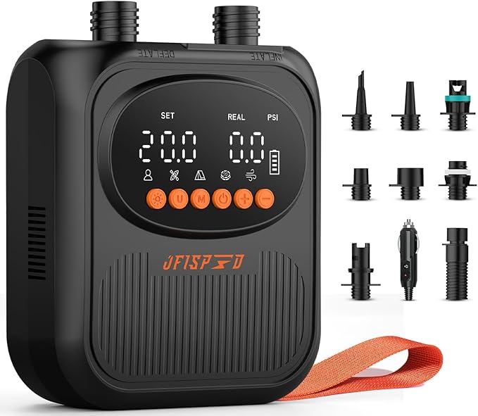 Paddle Board Pump, 20PSI High Pressure SUP Pump with Auto-Off, Dual Stage Inflation & Deflation for Stand Up Paddle Boards, Boat, Tent, Mattress