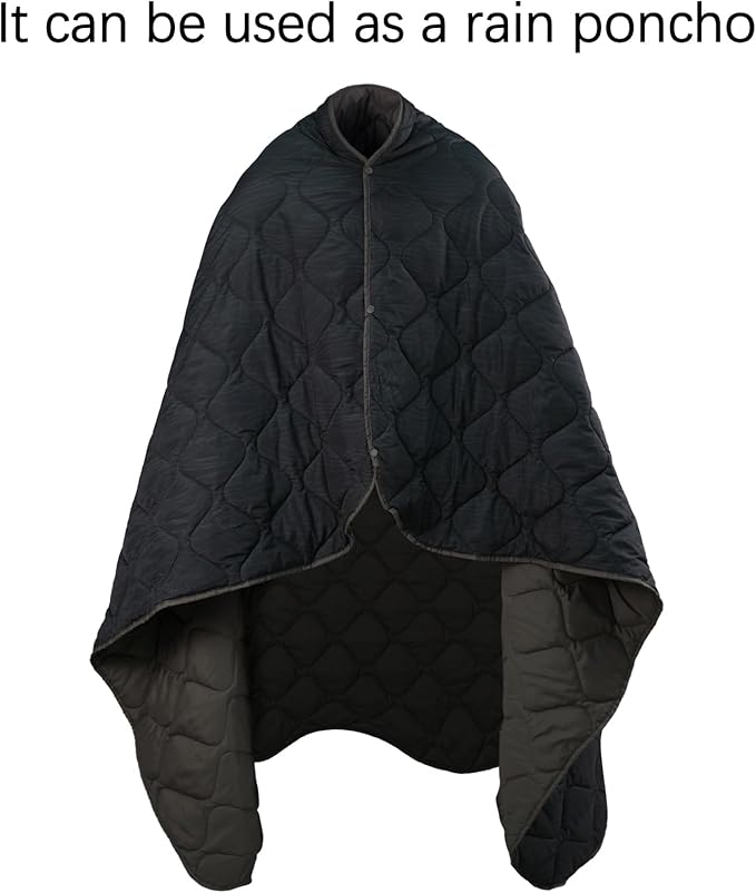 LOOGU Camo Blanket Waterproof Insulation Poncho Liner for Outdoor Camping, Hiking, Hunting, Survival, Backpacking, Picnicking