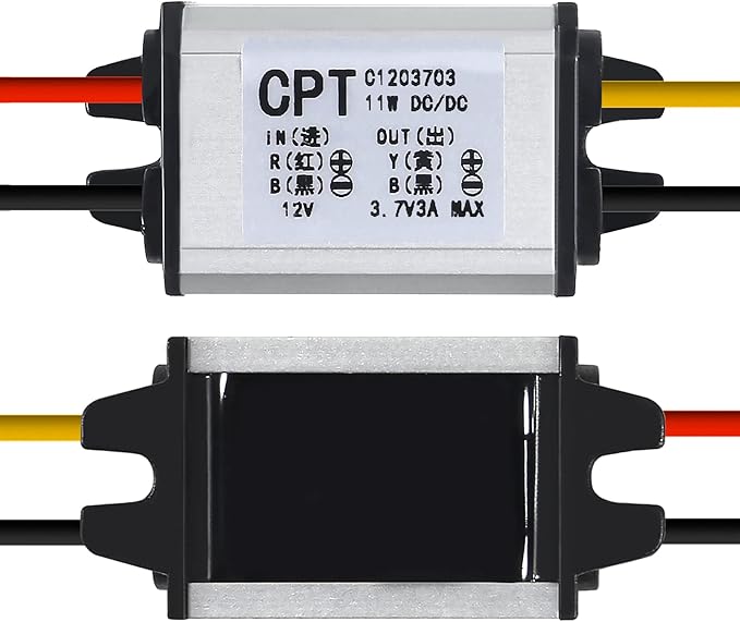 2pcs 12V to 3.7V Converter DC Step Down Buck Voltage Regulator Power Supply Transformer Module 3A 11W Waterproof Car Power Converter for Car Auto Motor
