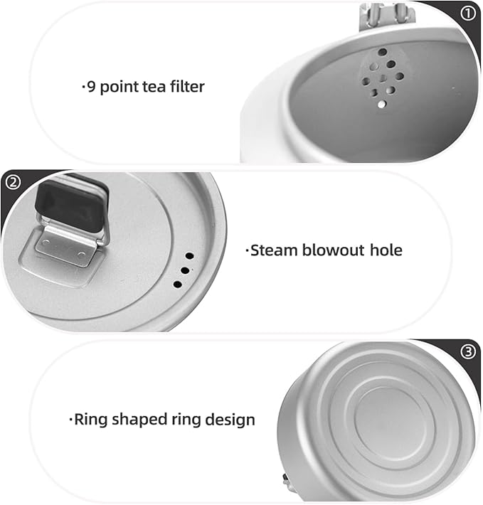 Camping Kettle Titanium Camp Tea Coffee Pot Portable Lightweight Tea Kettle Teapot Fast Heating Campfire Kettle for Stove Top, Boiling Water, Outdoor, Hiking, Camping, Picnic, Traveling