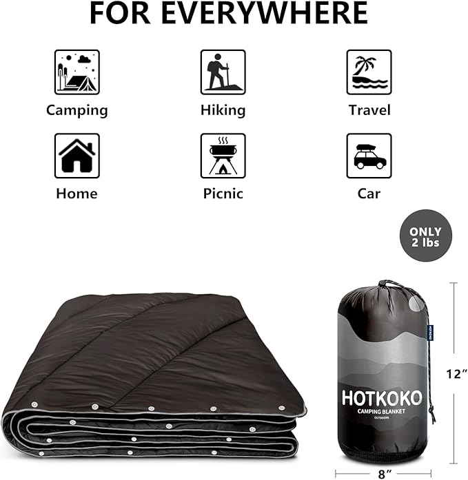 Camping Blanket,Lightweight Puffy Printed Camping Blanket Packable Outdoor Blanket for Camping,Traveling, Stadium, Hiking, Picnics
