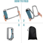 Folding Camping Stool, 16 Inch Tall Portable Folding Stool Aluminum Alloy Lightweight Stool Seat Red Foldable Stool with Carry Bag for Fishing Outdoor Camping Hiking and BBQ (Blue)