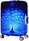 Suitcase Cover 3D Print Design Travel Luggage Protector Trolley Case Cover 22"-24" Sleeve, BluePeacock