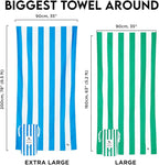 Dock & Bay Beach Towel - Quick Dry, Sand Free - Compact, Lightweight - 100% Recycled - Includes Bag - Cabana - Set A (4), Large (160x90cm, 63x35)