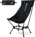 High Back Camping Chairs Inflatable Portable Camping Chair Lightweight Compact Folding Chairs with Carry Bag for Outdoor Backpacking Hiking Beach Lawn Fishing (Black)