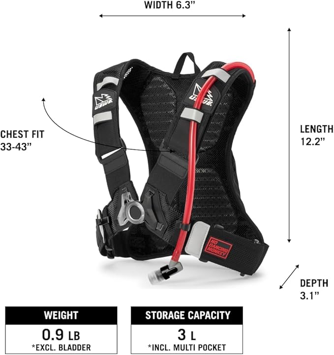 USWE MTB Hydro Hydration Pack with Hydration Bladder - Hydration Backpack for Cycling, Mountain Biking, E-MTB and Gravel Riding, Backpack with Water Bladder