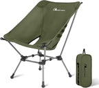 MOON LENCE Portable Camping Chair Plus, Upgraded Comfort & Size, Compact and Lightweight Still, Folding Chair for Backpacking & Hiking, 330Lbs Capacity (Green)
