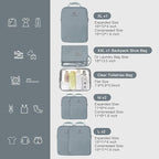 Lightweight Compression Packing Cubes for Suitcases, Compressible Expandable Travel Packing Organizer with Clear Toiletries and Backpack Bag, Travel Essentials for Carry on Luggage 7 Set