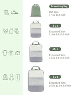 ECOHUB 6 Set Compression Packing Cubes, Lightweight Vacation Travel Essentials, Durable Travel Accessories for Suitcase Carry On Luggage Organizer Bags Set with YKK Zippers Shoe Bag, Green