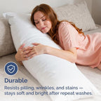 Long Pillowcases - Body Pillow Cover - Long Pillow Insert for Sleeping, Side Sleepers - Soft & Breathable Body Pillow Case with Envelope Enclosure - Comfy, Cozy & Machine Washable - 20" x 54" (White)