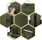 QT&QY 25L/45L Military Tactical Backpack For Men Molle Daypack 3 Day Bug Out Bag Hiking Rucksack With Bottle Holder