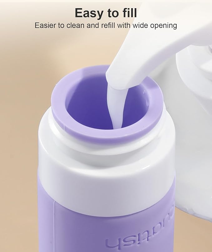 Quatish 20 Pack Travel Bottles for Toiletries, Original Patented, TSA Approved Travel Size Containers, Leak Proof Silicone Shampoo and Conditioner Bottles Women & Men, Airplane Essentials, Purple