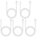 Smays USB to USB C Cable 3ft 5-Pack, Type C Phone Charger Cord Bulk, White