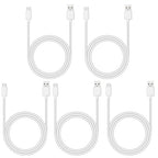 Smays USB to USB C Cable 3ft 5-Pack, Type C Phone Charger Cord Bulk, White