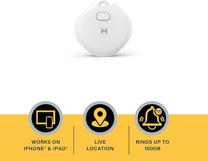 Xtreme Rechargeable Air Tracker, Key Finder Tag Compatible with Apple Find My App for iOS iPhones, GPS Live Location Tracker, USB-C Charging, 100dB Alert, Keychain Attachment, Air Locator Tracer