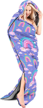 AILONEN Outer Space Astronaut Camping Sleeping Bags,Lightweight & Waterproof,3 Season Warm & Cool Weather,Cartoon Sleeping Bags for Kids,Boys Girls Travelling,Outdoors