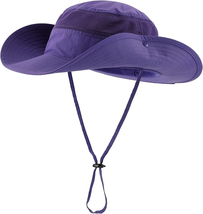 Connectyle Wide Brim Sun Hat for Men Breathable Cowboy Boonie Hat UPF 50+ Sun Protection Bucket Hat for Fishing Hiking